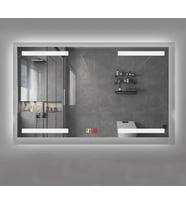 (h)50x70 cm Buğu Çözücülü Dokunmatik Işıklı Kumlamalı Banyo Aynası