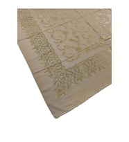 Mısırlı Eşarpları Etnik Desenli Nakışlı Şifon Eşarp (Vizon)