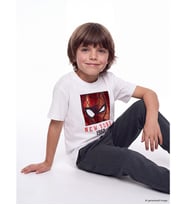 LCW Kids Beyaz Spider-man Baskılı Erkek Çocuk Tişört