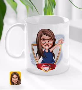 BK Gift Kişiye Özel İsimli Kız Çocuk Karikatürlü Beyaz Kupa Bardak-4