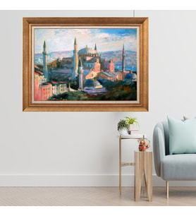 Altın Paspartulu Çerçeveli Tablo N648 (Gold)