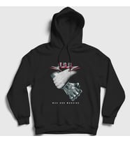 Presmono Unisex Siyah U D O Man And Machine Kapüşonlu Sweatshirt 426220tt