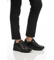 Ayakmod Taba Hakiki Deri Anatomik Kadın Casual Ayakkabı PLV144 Z (Siyah)