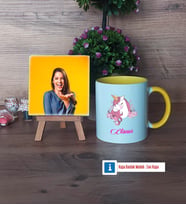 Unicorn Fotoğraflı Dekoratif Taş, Kupa Bardak Beyaz Hediye (Model 7)