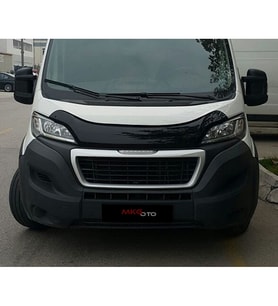Peugeot Boxer 2014 - 2020 Ön Kaput Koruyucu Rüzgarlığı Piano Black 3.2 mm Kalın Plastik