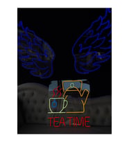TEA TİME Yazılı ve Şekilli Neon Tabela
