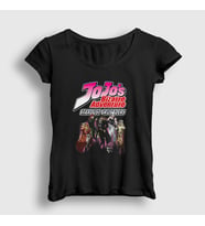 Presmono Kadın Siyah Stardust Crusaders Anime Jojo T-Shirt 327302tt