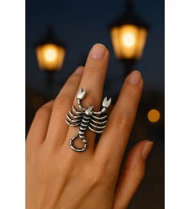 Akrep Burcu Simgeli Unisex Ayarlanabilir Metal Yüzük