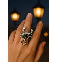 Akrep Burcu Simgeli Unisex Ayarlanabilir Metal Yüzük