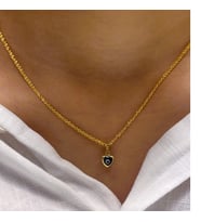 Altın Nazar Kalp Boncuklu Halat Zincir (Gold)