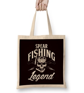 Spearfishing Legend Spearfisher Speargun Spear Freediver Bez Çanta Uzun Saplı
