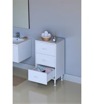 Eliusta Seçer 3 Çekmeceli 40 cm Banyo ve Mutfak Dolabı Beyaz 40x75x32,5 cm Çok Amaçlı Organizer Dolap