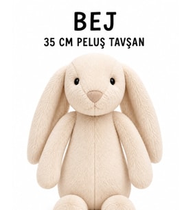 35 cm Uyku Arkadaşı Tavşan – Toscana Kumaş - Bej