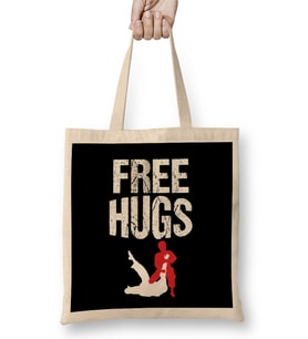 Cute Free Hugs Jiu Jitsu BJJ Martial Arts Bez Çanta Uzun Saplı
