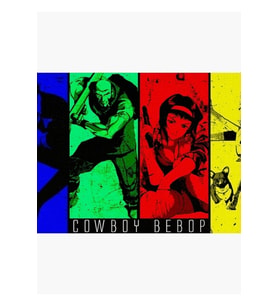 Kovboy Bebop Edward Tablo Ahşap Poster Dekoratif