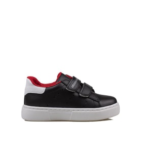 Trend Adımlar Siyah Erkek Çocuk Mevsimlik Cırtlı Sneaker