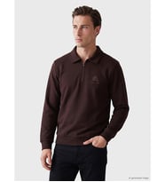 LCWAIKIKI Classic Mürdüm Polo Yaka Erkek Kalın Sweatshirt