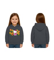 Unisex hello kity  Baskılı Çocuk Swaetshirt  Baskılı Kapüşonlu 3 İplik Şardonlu (Füme)