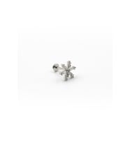 Zirkon Taşlı Kar Tanesi Tragus & Helix Piercing – Gümüş Kaplama, Anti Alerjik, 8 mm