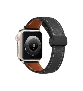 Uray store Apple Watch 38mm KR414 Daks Deri Kordon - Siyah