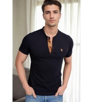 T9560 DEWBERRY T-SHIRT-SİYAH