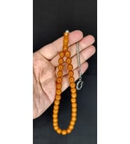 ÇUBUK KEHRİBAR TESBİH KAHVERENGİ RENK KAPSÜL KESİM T-454 (Çok Renkli)