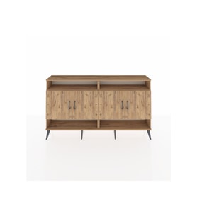 Arges Konsol 6 Raflı 4 Kapaklı 176x30x99 Çam-Çam