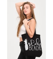 BEACHE DESENLİ ÇOK AMAÇLI KANVAS ÇANTA