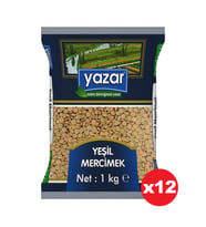 Yazar Yeşil Mercimek 1 Kg. x 12 Adet  Proteini Yüksek İç Anadolu Bölgesi Ürünü