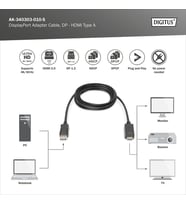 DIGITUS DP-HDMI Görüntü Kablosu 1m (AK.340303.010.S)