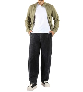 Denim Siyah Taşlama Detaylı Wide Leg Pantolon