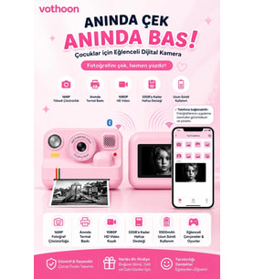 Çocuk Anında Baskılı Fotoğraf Makinesi 16mp Dijital Kamera 1080p Video Wifi Telefon Destekli