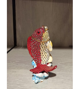 Swarovski Taşlı Balık Mücevherlik / Dekoratif Biblo (Beyaz)