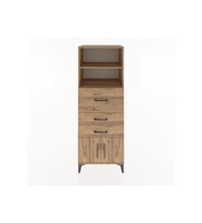 Hyperion Dolap 2 Raflı 3 Çekmeceli 2 Kapaklı 60x44x163 Çam-Çam