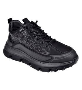 Guja Hakiki Deri Erkek Spor Ayakkabı Sneaker GJ-25K517 SİYAH