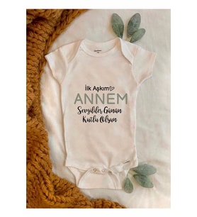 Ilk Aşkım Annem Sevgililer Günü Baskılı Bebek