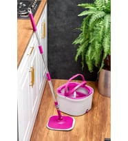 Çift Kovalı Otomatik Mop Temizlik Seti  Temiz & Kirli Su Ayrışmalı, Kendini Sıkan Mikrofiber Paspas