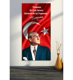 Atatürk Makam Panosu Tablosu Kanvas Tablo Resmi Kurumlar Okullara Uygun