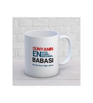 Babalar Gününe Özel Desenli Hediyelik Beyaz Seramik Kupa Bardak