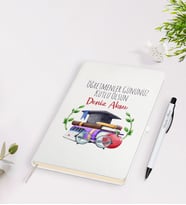 BK Gift Kişiye Özel Öğretmenler Günü Tasarımlı Beyaz Defter Kalem Seti - 3