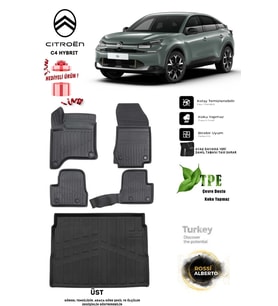 Citroen C4 Hybrıd Üst 2026 Araca Özel 3D Paspas Ve 3D Bagaj Havuzu
