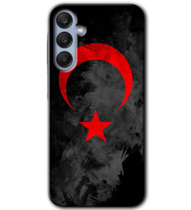 Galaxy A25 Kılıf HD Desen Baskılı Kılıf - Black Ayyıldız