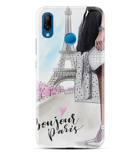 Huawei Y7 2019 Kılıf Resimli Silikon Kılıf Bonjour Paris 1419