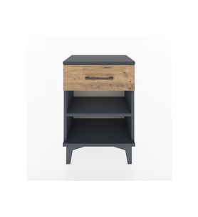 Arges Komodin Tek Raflı Tek Çekmeceli 44x30x64 Antrasit-Çam