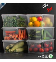 Porsima 3185 6'lı Kapaklı Dolap İçi ve Buzdolabı İçi Düzenleyici Banyo Mutfak Organizeri 8 Litre