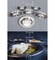 Paslanmaz Çelik Dövme Desenli Kahvaltılık Sunum Tabağı 6'lı Set 11cm
