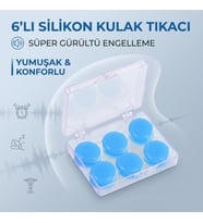 Silikon Kulak Tıkacı - 6'lı Özel Kutulu - Su Geçirmez ve Gürültü Önleyici