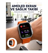 Mey İthalat® Akıllı Saat Unısex Zarif Görünümlü Titanyum Kasa Amoled Ekran Müzik Dinleme Yeni Nesil