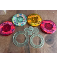 6 Adet birden 3 Boyutlu Desen Çizim Cetveli Spirograph
