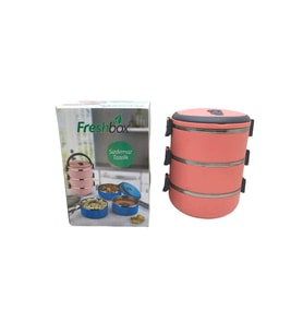 KOYU PEMBE 3LÜ SEFER TASI SAKLAMA KABI 1.8LT (5570)